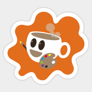 Espresso Cup Painter | Art Lover | Coffee Enthusiast Sticker